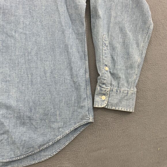 Ralph Lauren Shirt Mens XL Denim Classic Fit Button Down Chambray Red Pony Logo - Picture 4 of 16